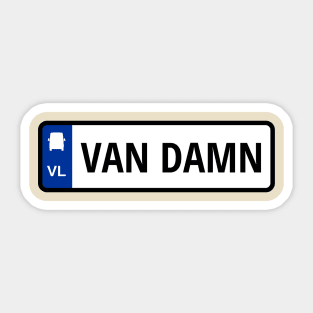 VAN DAMN License Sticker